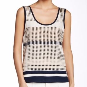 SALE Vince Silk Tank Geometric Stripe Top -